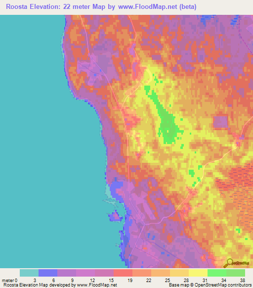 Roosta,Estonia Elevation Map