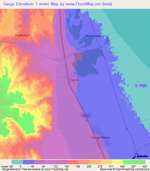 Gerga,Russia Elevation Map