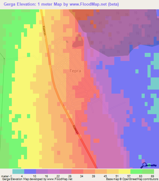 Gerga,Russia Elevation Map