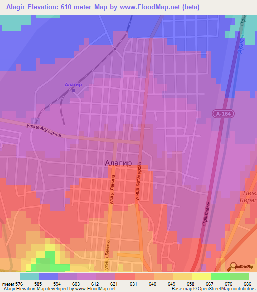 Alagir,Russia Elevation Map