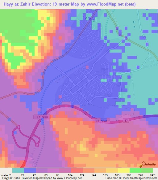 Hayy az Zahir,Oman Elevation Map