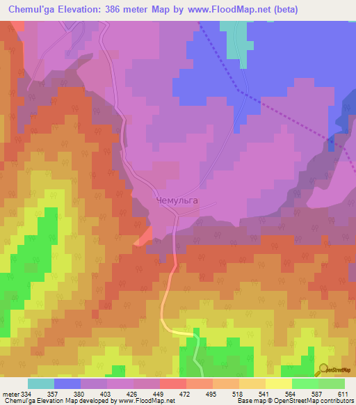 Chemul'ga,Russia Elevation Map