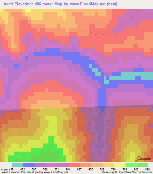 Akati,Russia Elevation Map