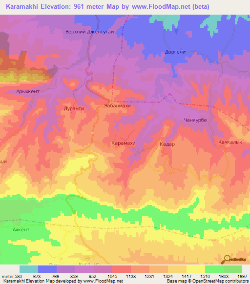 Karamakhi,Russia Elevation Map