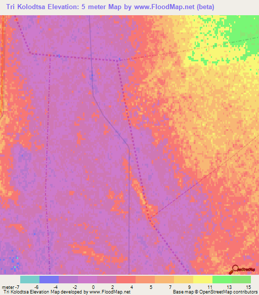 Tri Kolodtsa,Russia Elevation Map