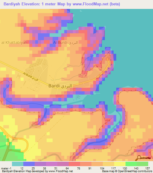 Bardiyah,Libya Elevation Map