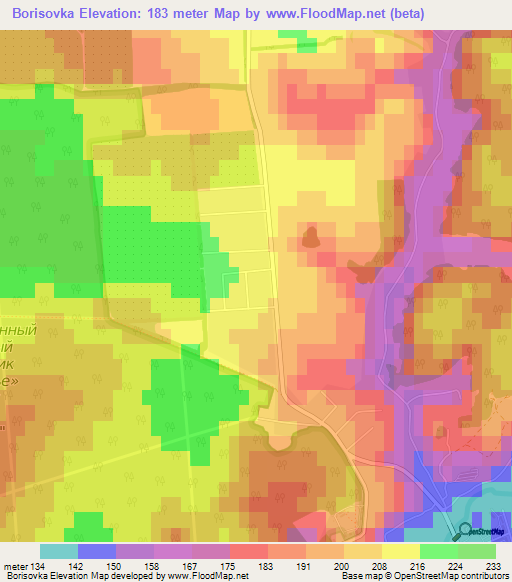 Borisovka,Russia Elevation Map
