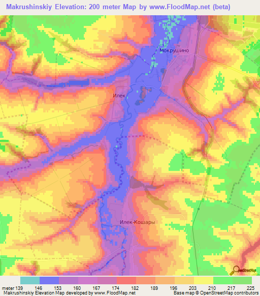 Makrushinskiy,Russia Elevation Map