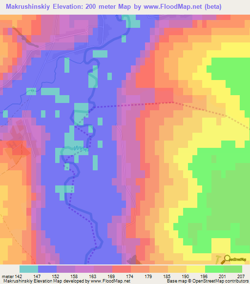 Makrushinskiy,Russia Elevation Map