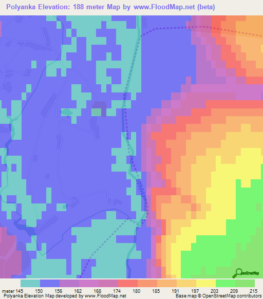 Polyanka,Russia Elevation Map