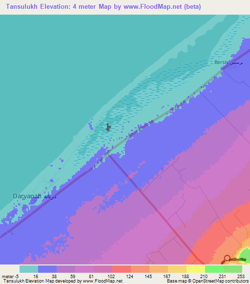 Tansulukh,Libya Elevation Map