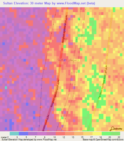 Sultan,Libya Elevation Map