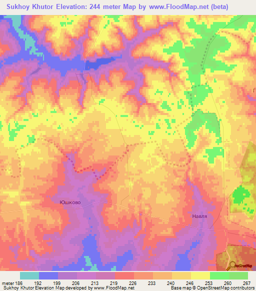 Sukhoy Khutor,Russia Elevation Map