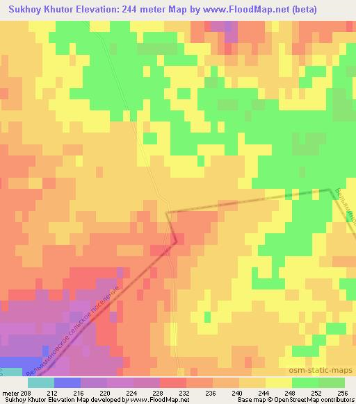 Sukhoy Khutor,Russia Elevation Map