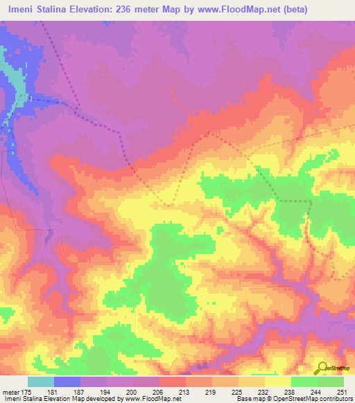 Imeni Stalina,Russia Elevation Map