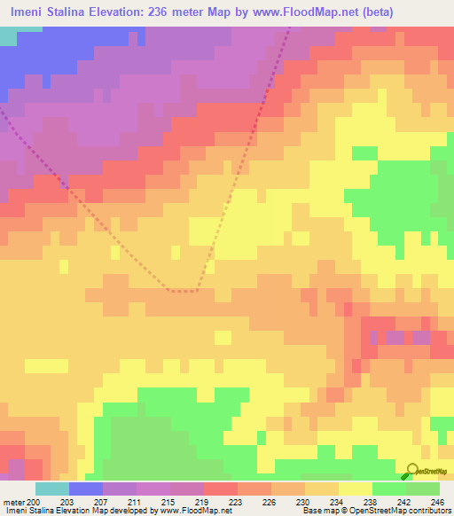 Imeni Stalina,Russia Elevation Map