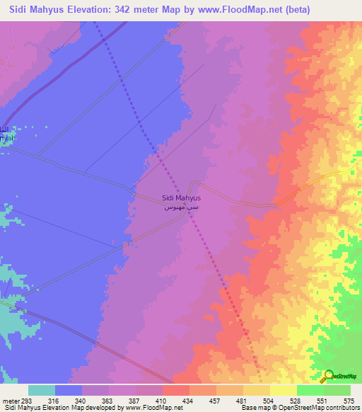 Sidi Mahyus,Libya Elevation Map