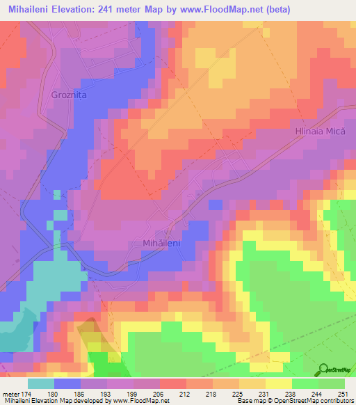 Mihaileni,Moldova Elevation Map