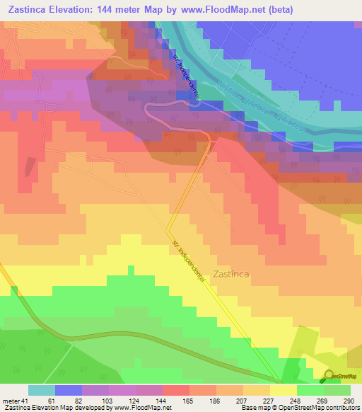 Zastinca,Moldova Elevation Map