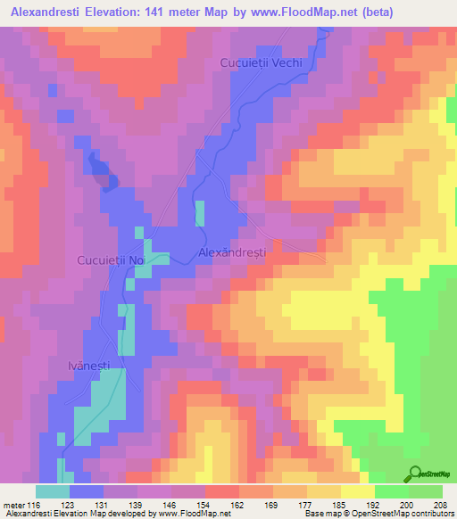 Alexandresti,Moldova Elevation Map