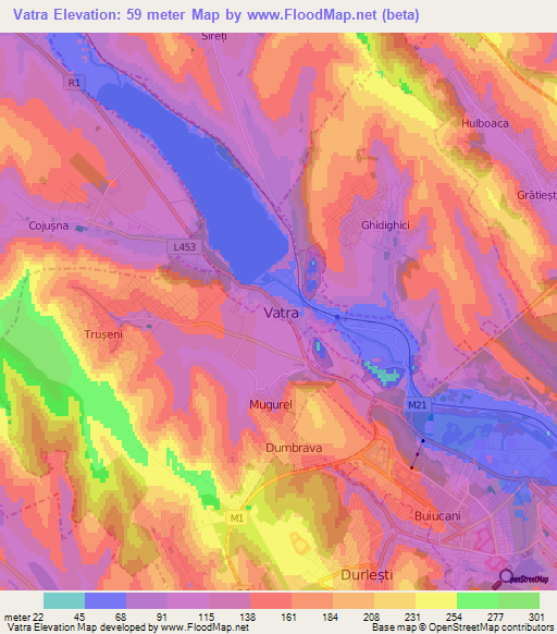 Vatra,Moldova Elevation Map