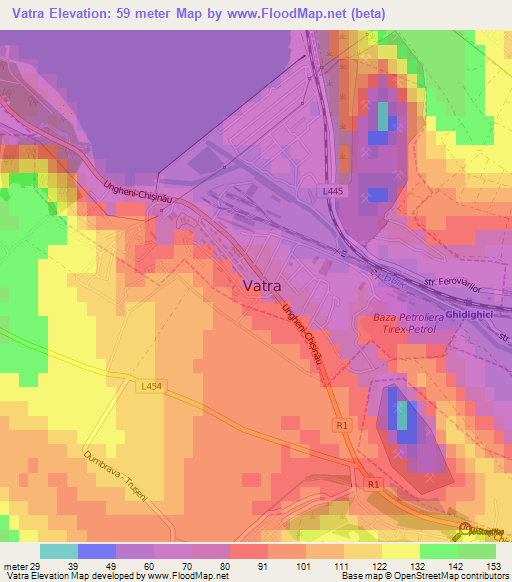 Vatra,Moldova Elevation Map