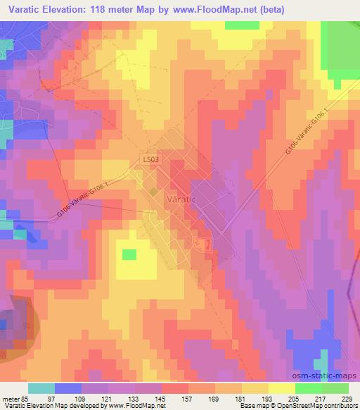 Varatic,Moldova Elevation Map