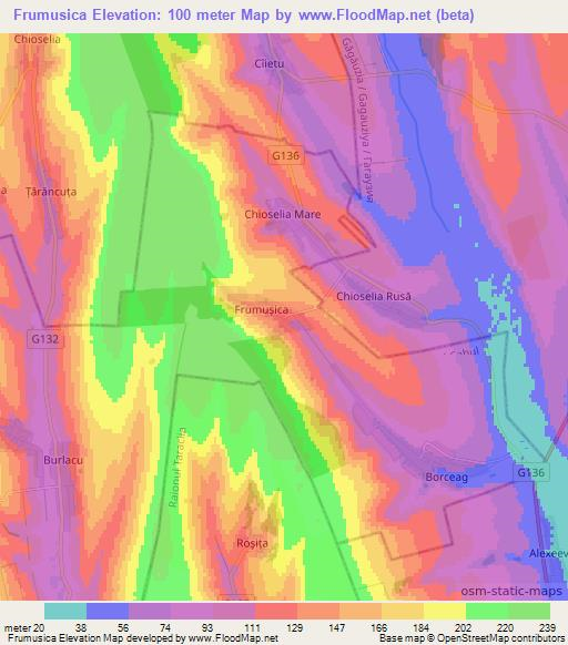 Frumusica,Moldova Elevation Map