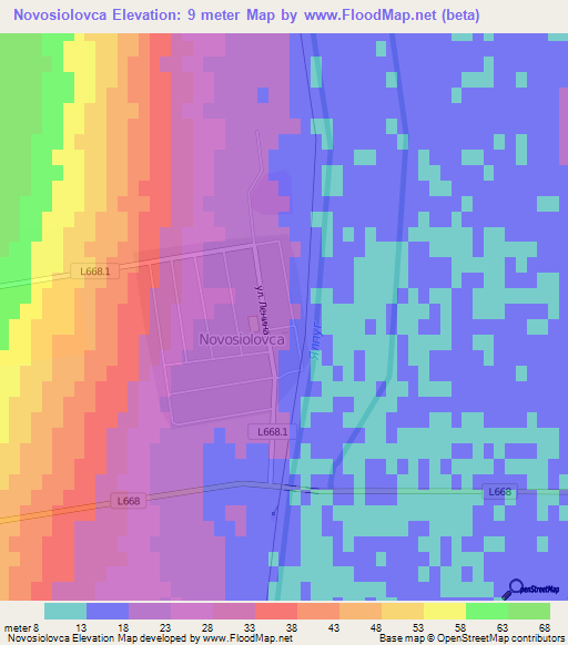 Novosiolovca,Moldova Elevation Map