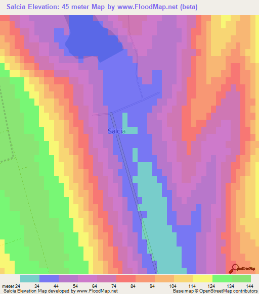 Salcia,Moldova Elevation Map