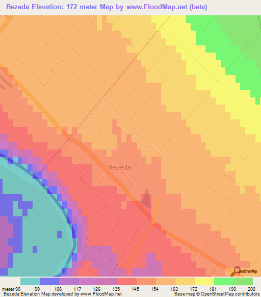 Bezeda,Moldova Elevation Map