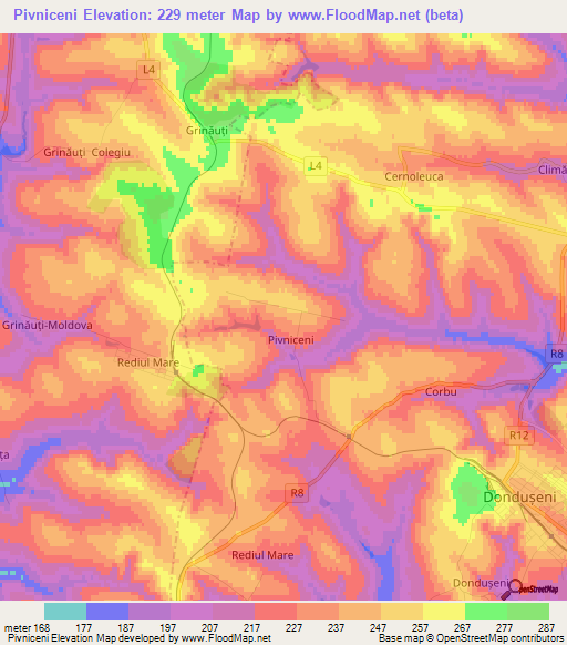 Pivniceni,Moldova Elevation Map