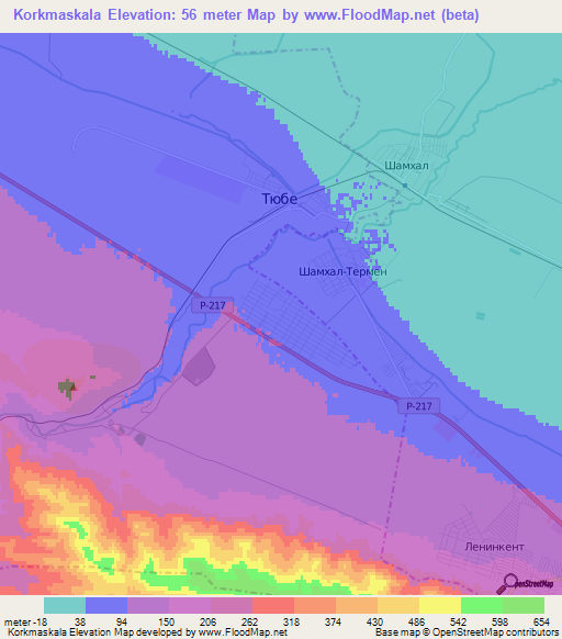 Korkmaskala,Russia Elevation Map