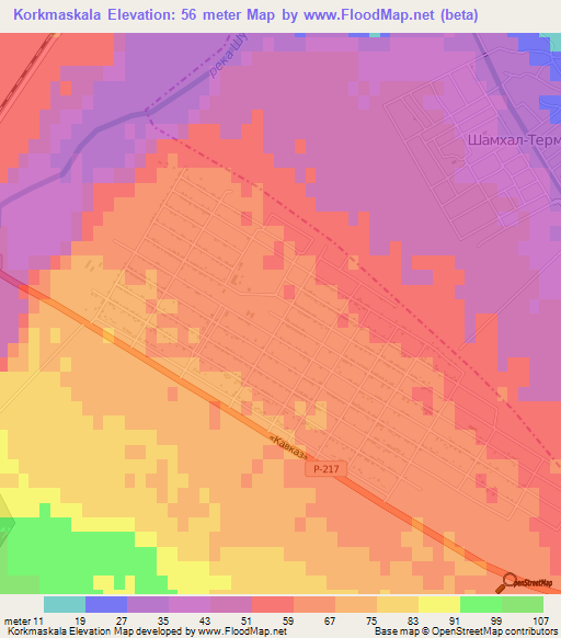 Korkmaskala,Russia Elevation Map