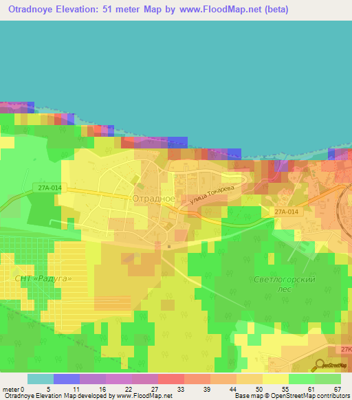 Otradnoye,Russia Elevation Map