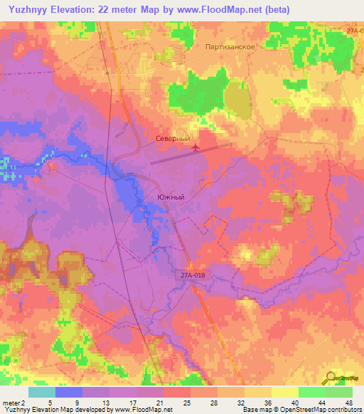 Yuzhnyy,Russia Elevation Map