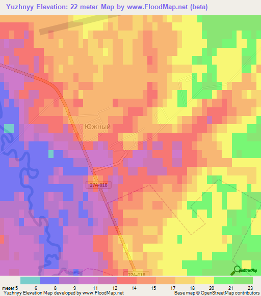 Yuzhnyy,Russia Elevation Map