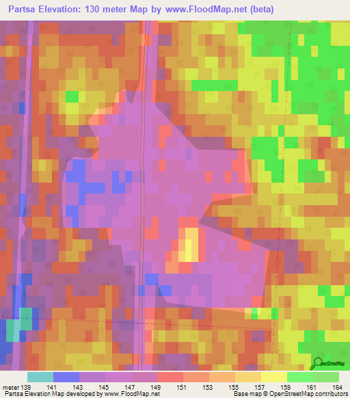 Partsa,Russia Elevation Map