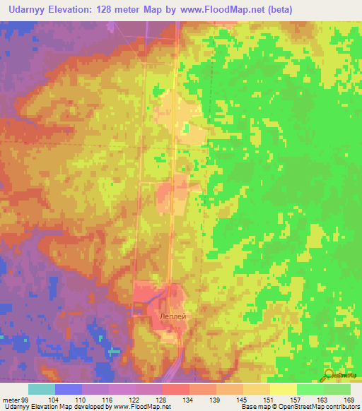 Udarnyy,Russia Elevation Map