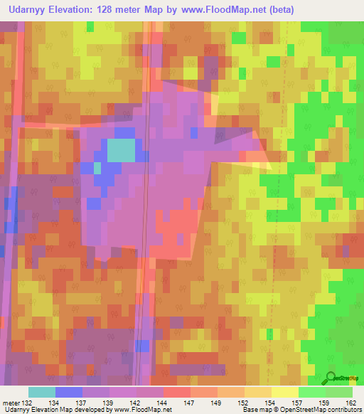 Udarnyy,Russia Elevation Map