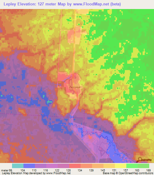 Lepley,Russia Elevation Map