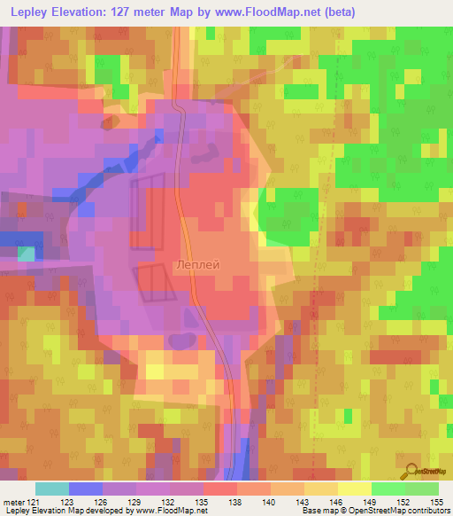 Lepley,Russia Elevation Map