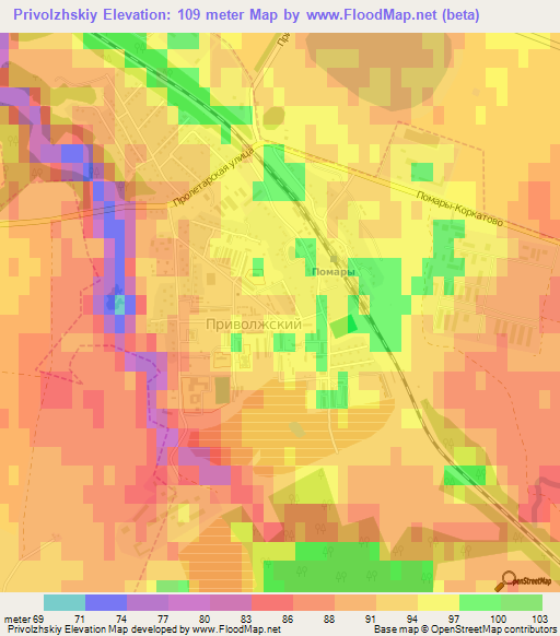 Privolzhskiy,Russia Elevation Map