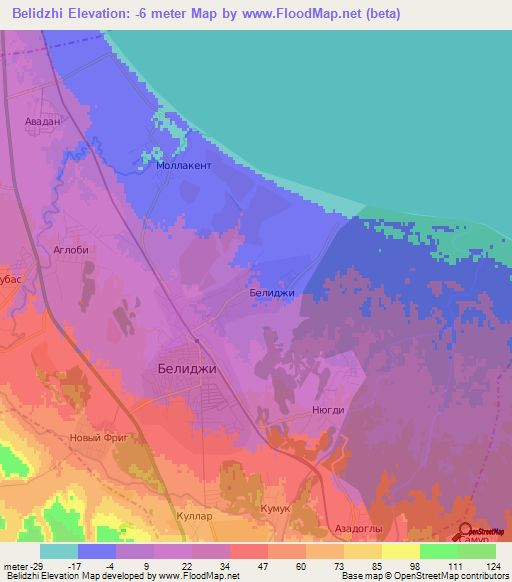 Belidzhi,Russia Elevation Map