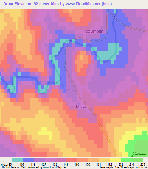 Druta,Moldova Elevation Map