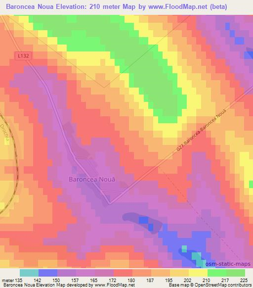 Baroncea Noua,Moldova Elevation Map