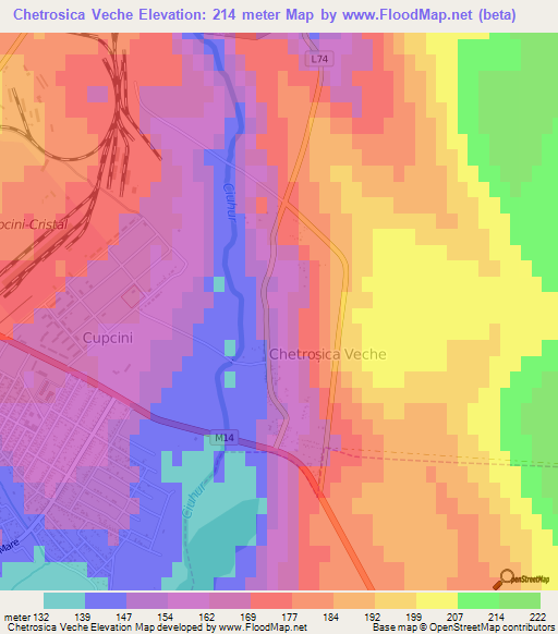 Chetrosica Veche,Moldova Elevation Map