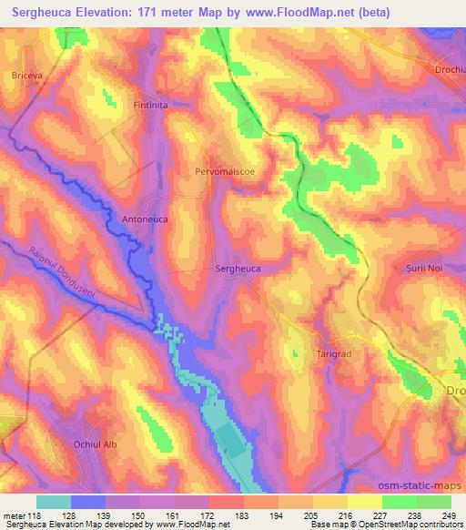 Sergheuca,Moldova Elevation Map