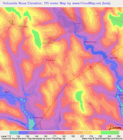 Holosnita Noua,Moldova Elevation Map