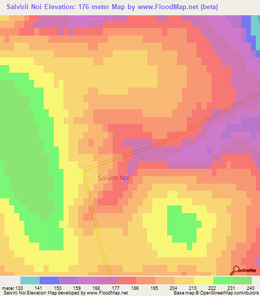 Salvirii Noi,Moldova Elevation Map